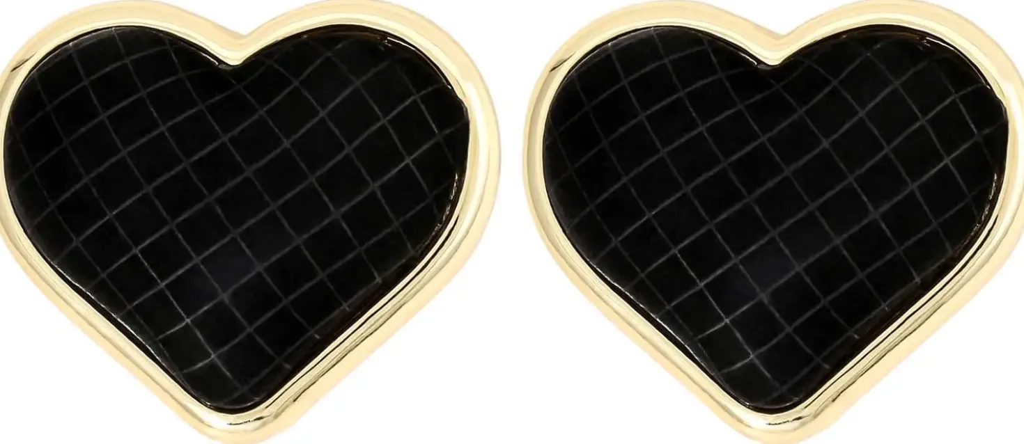 Orecchini a perno - Black Hearts