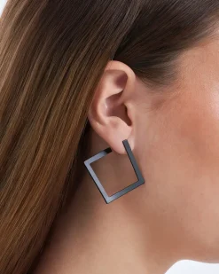 Orecchini a perno - Black Square