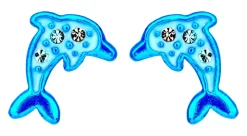 Orecchini a perno - Blue Fin