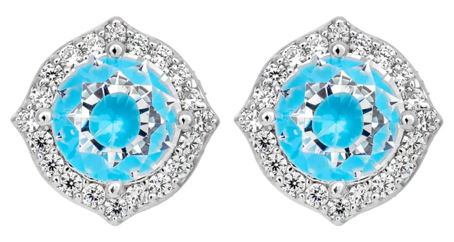 Orecchini a perno - Blue Halo