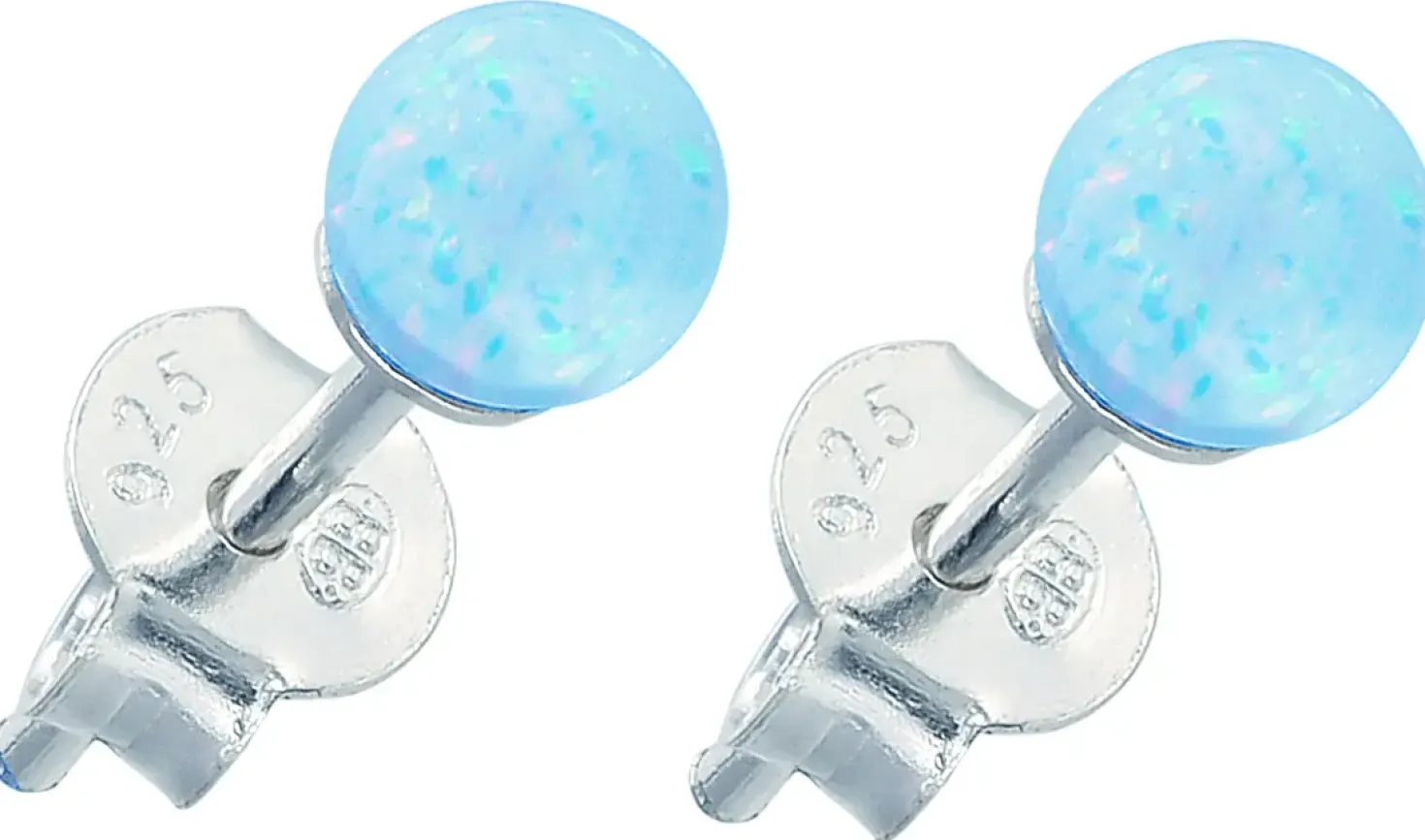 Orecchini a perno - Blue Opal