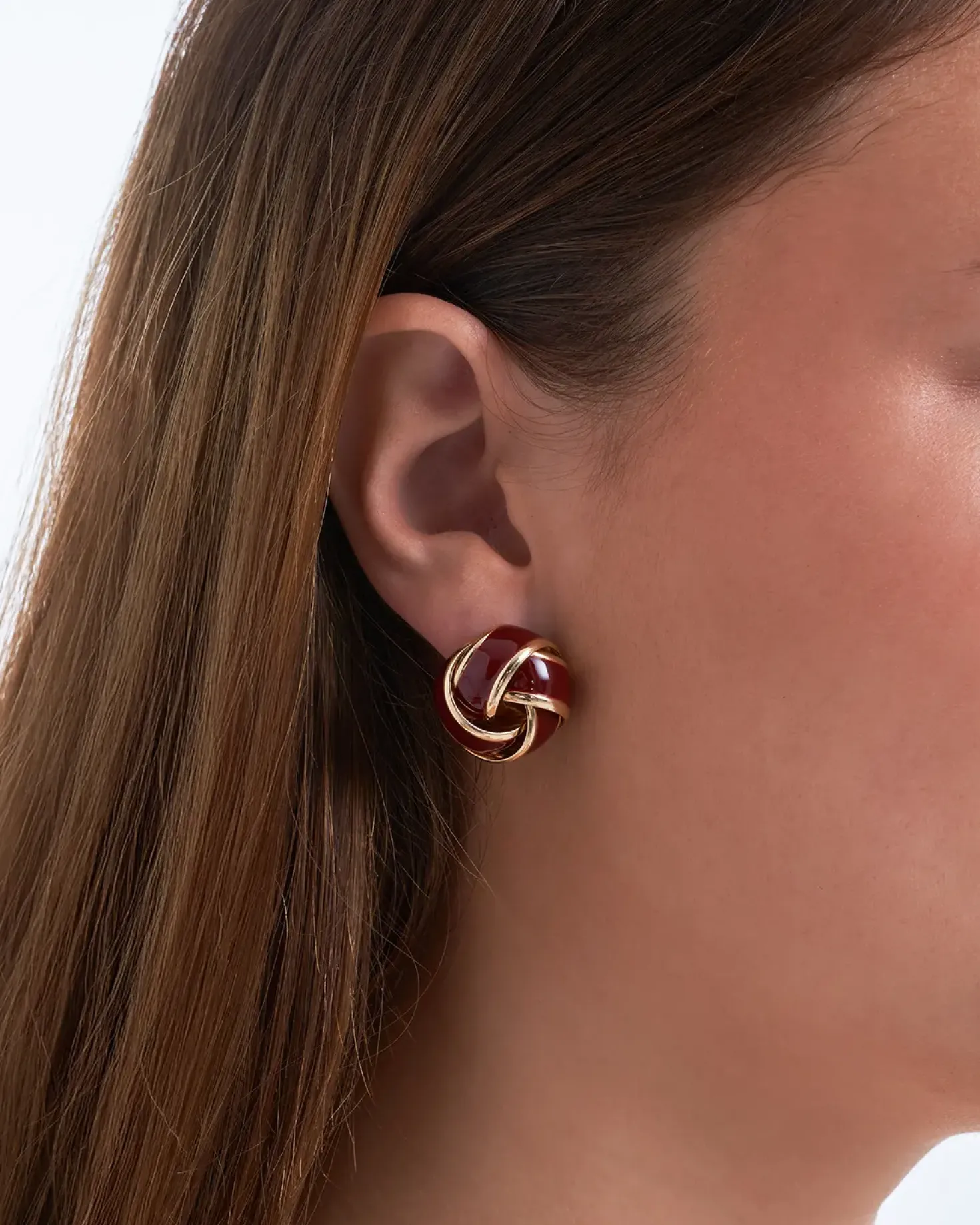 Orecchini a perno - Burgundy Knot