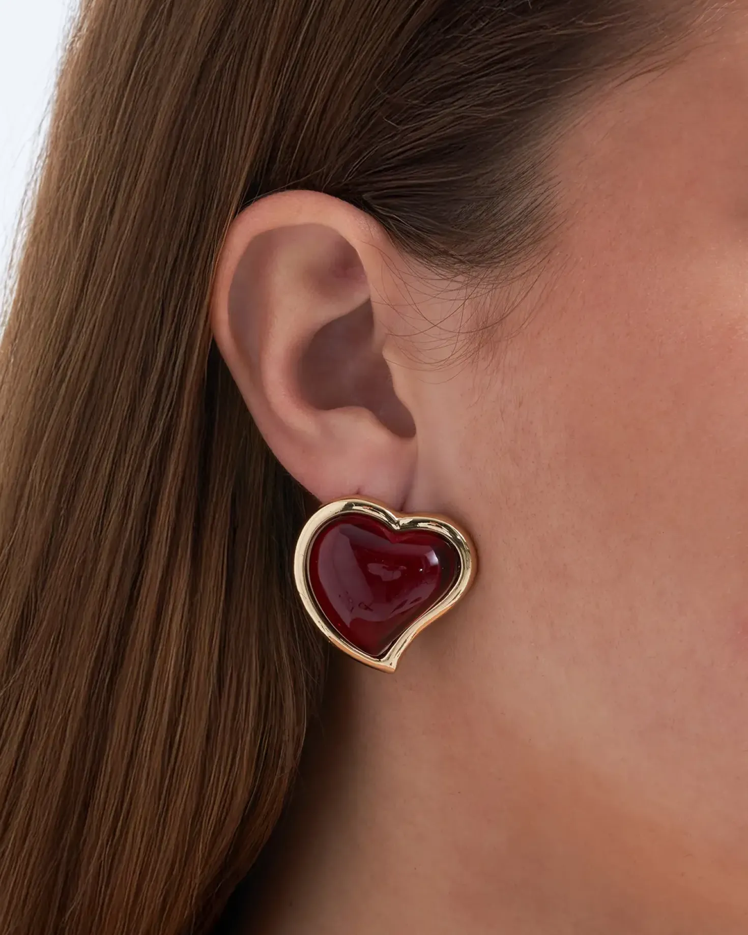 Orecchini a perno - Burgundy Hearts