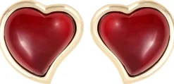 Orecchini a perno - Burgundy Hearts