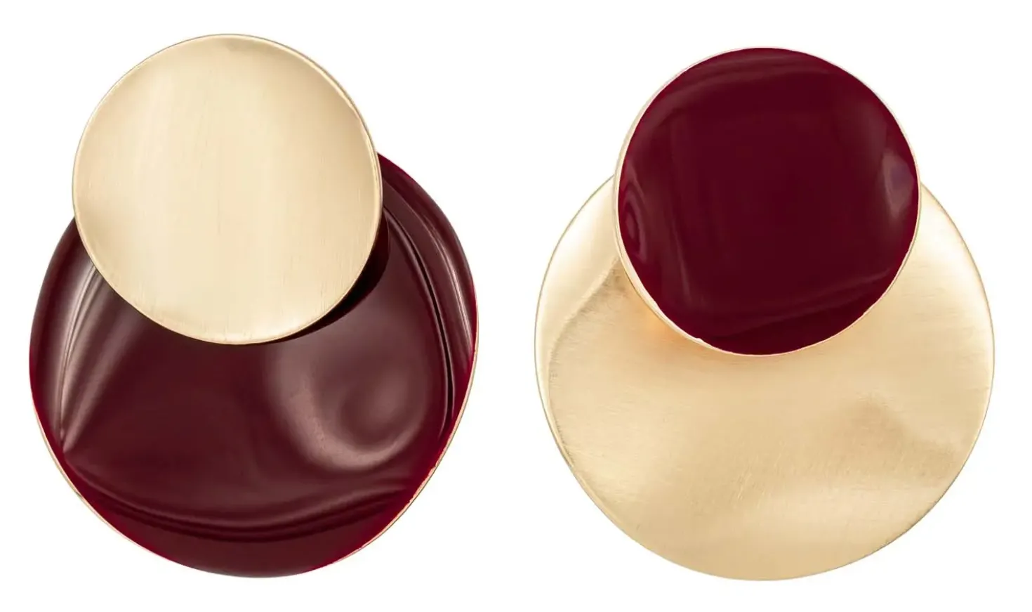 Orecchini a perno - Burgundy Circles