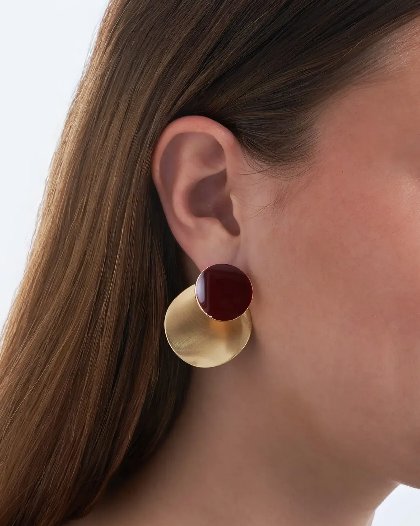 Orecchini a perno - Burgundy Circles