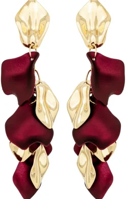 Orecchini a perno - Burgundy Leaves