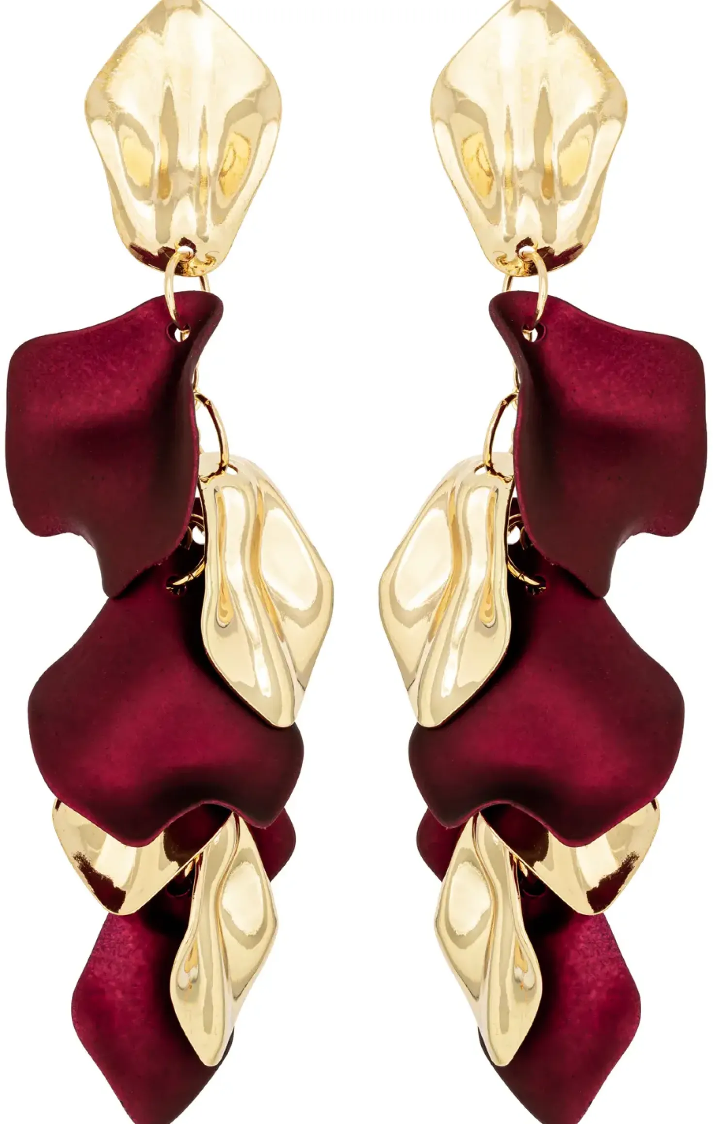 Orecchini a perno - Burgundy Leaves