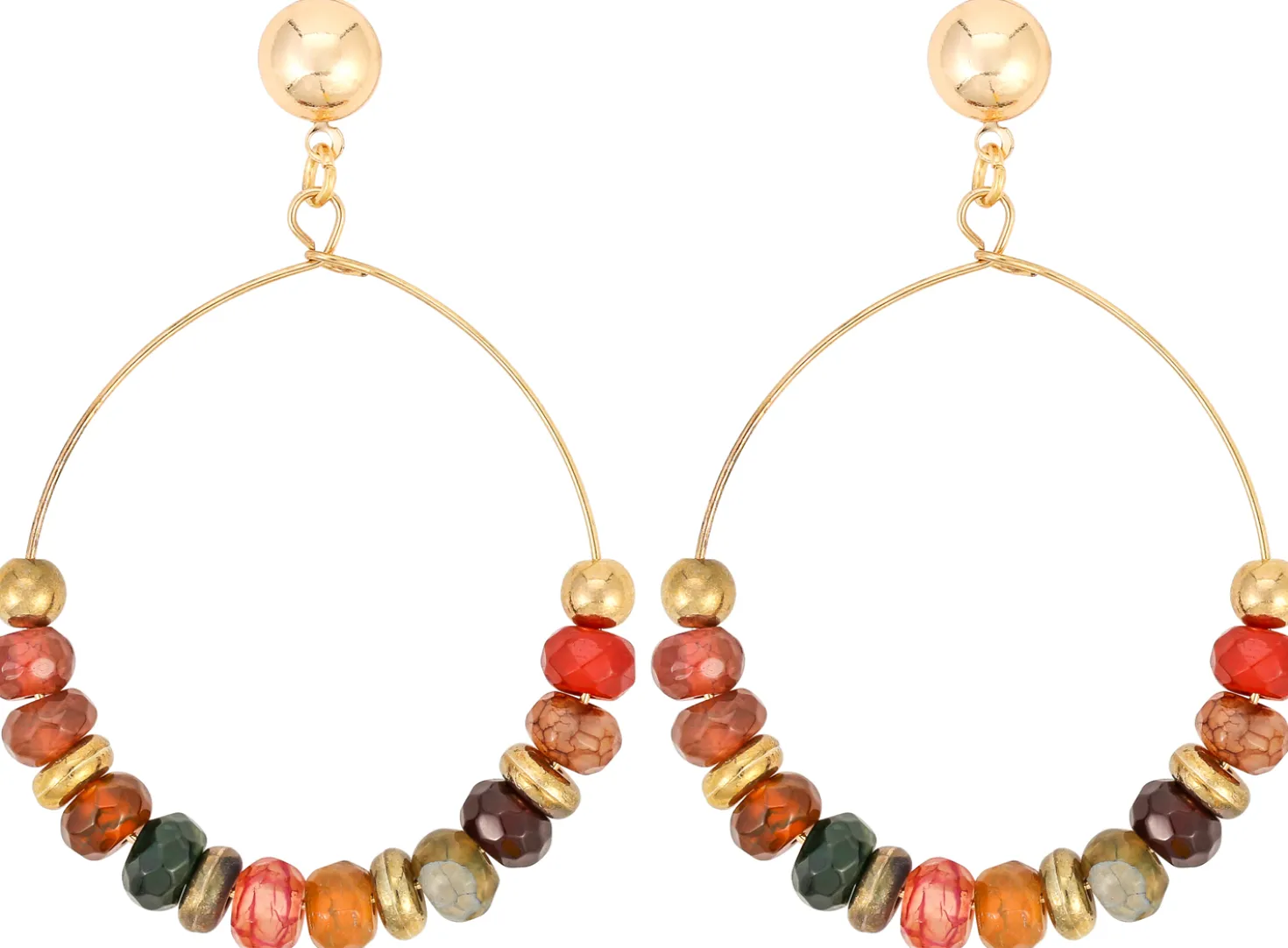 Orecchini a perno - Colourful Agate