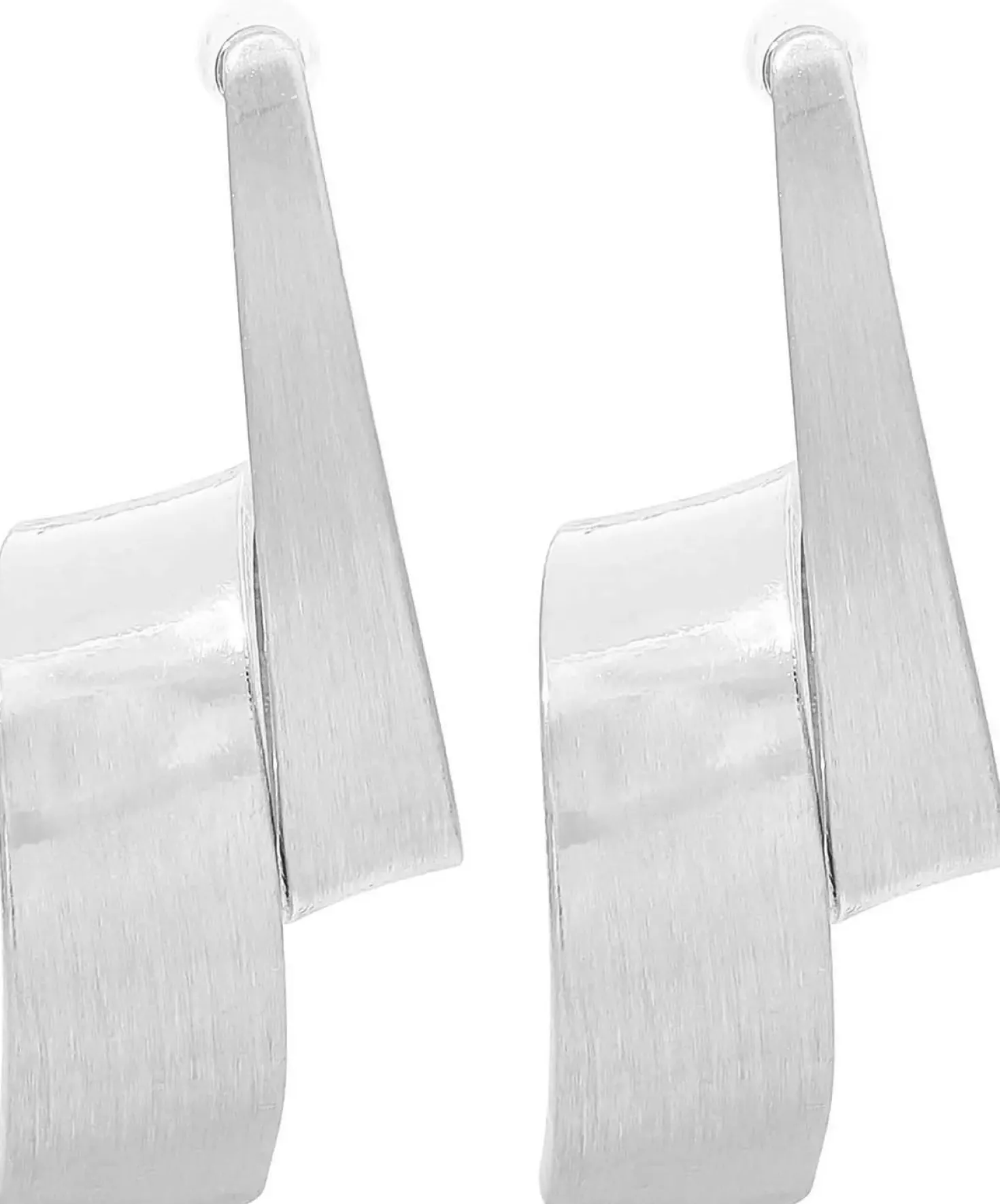 Orecchini a perno - Curved Silver