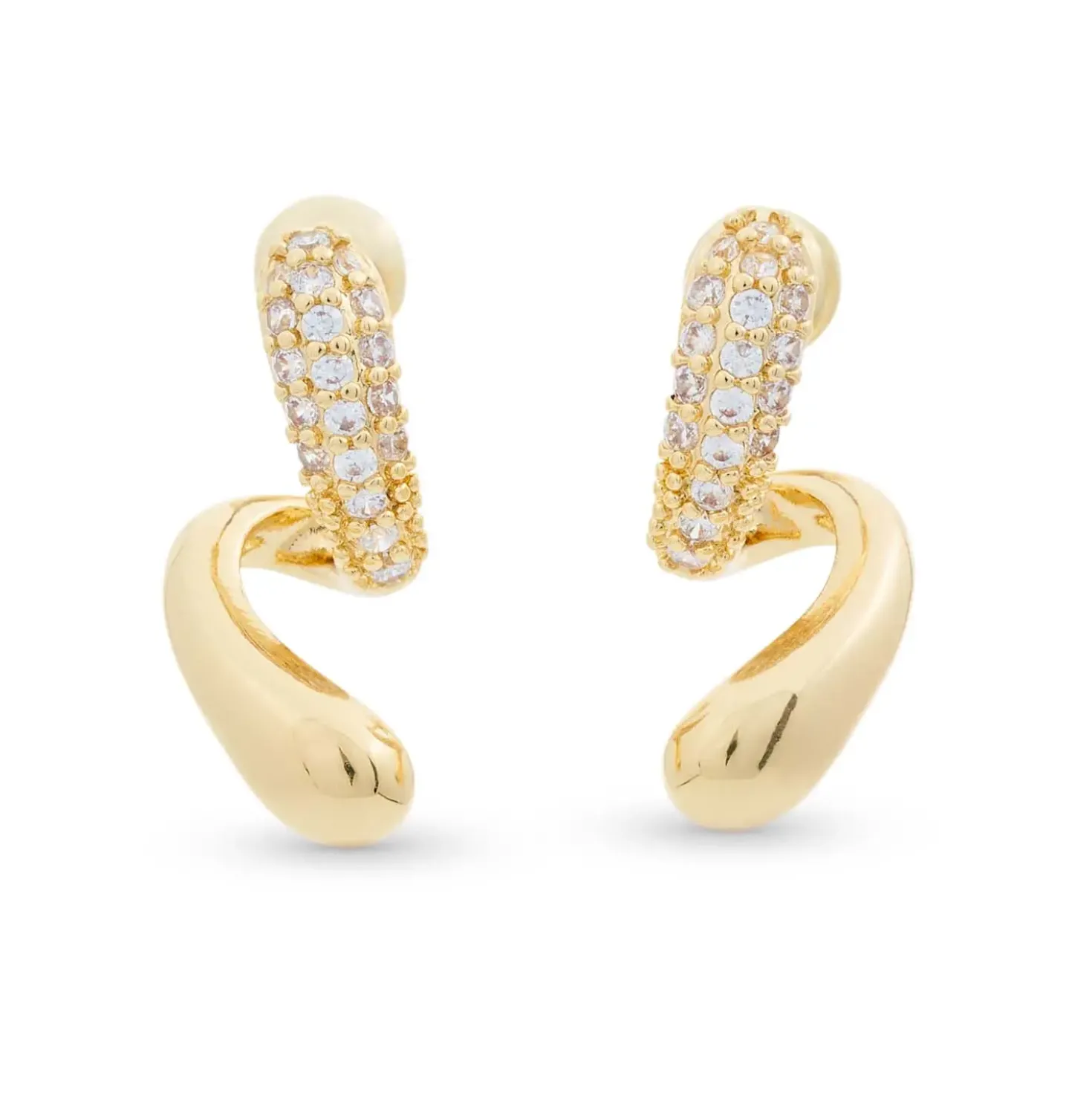 Orecchini a perno - Curved Sparkle