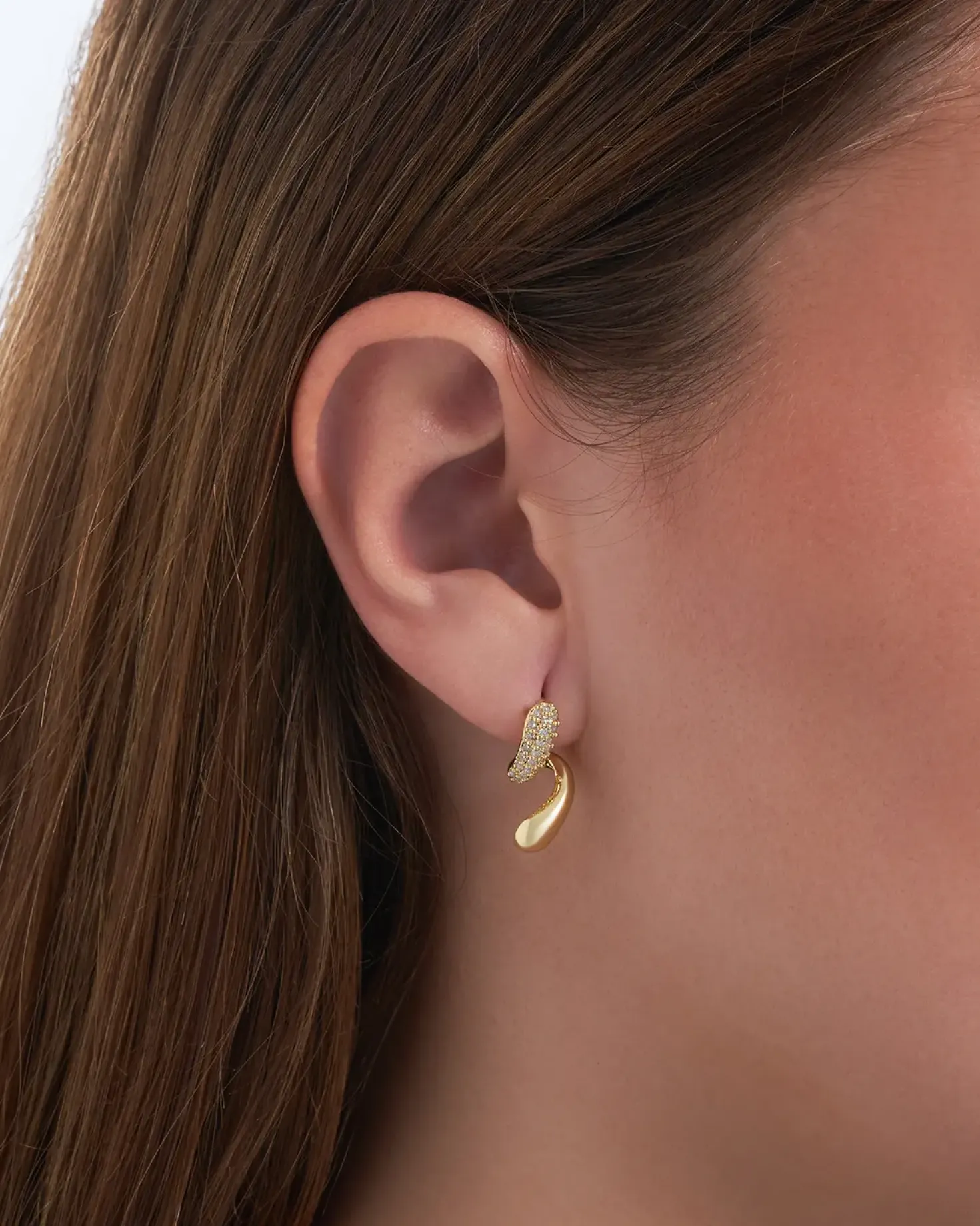 Orecchini a perno - Curved Sparkle