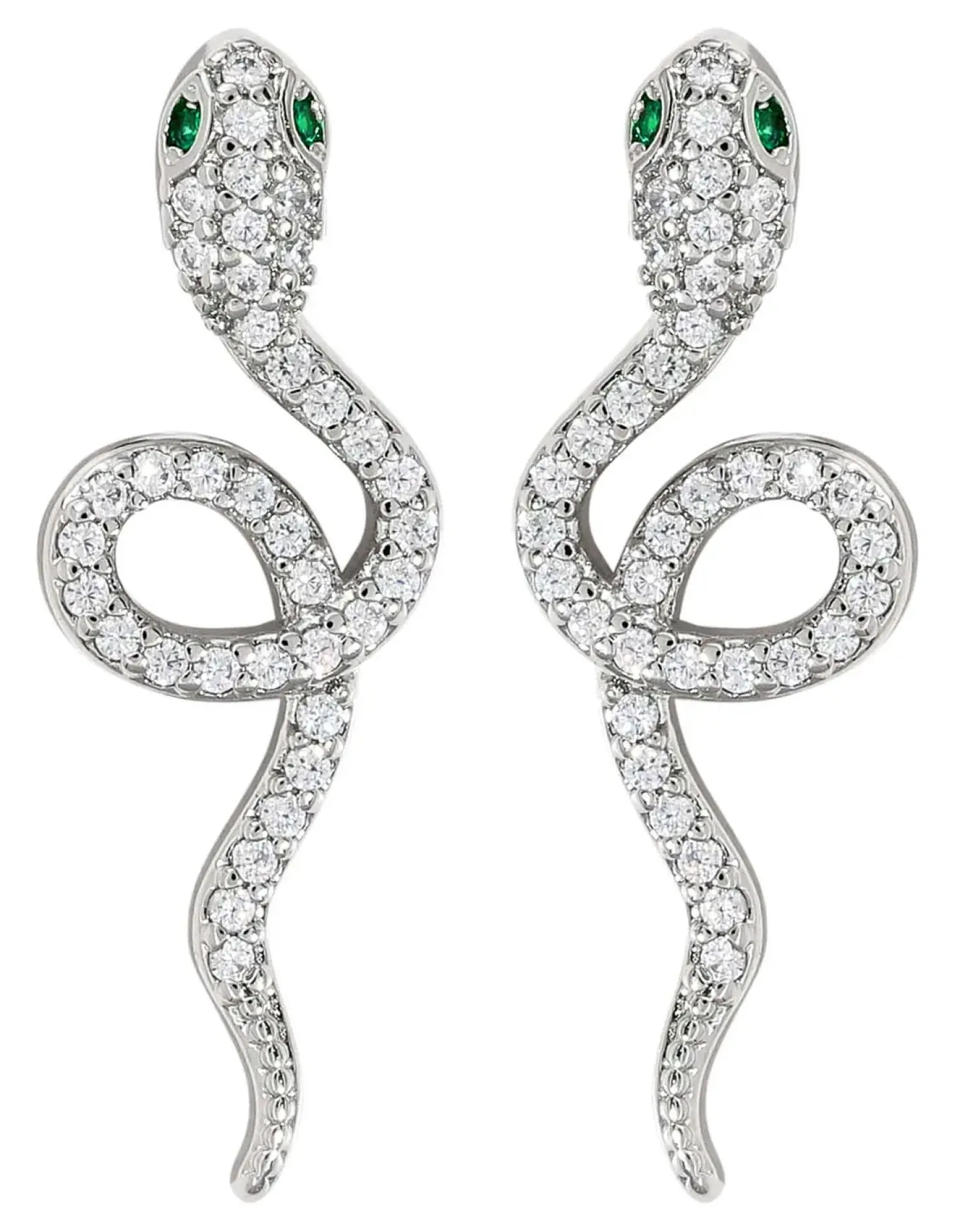 Orecchini a perno - Emerald Serpent