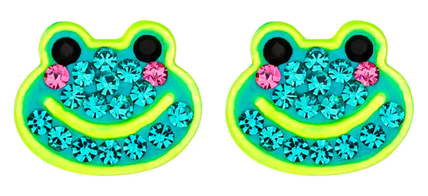 Orecchini a perno - Glitter Frog
