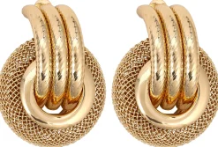 Orecchini a perno - Golden Mesh