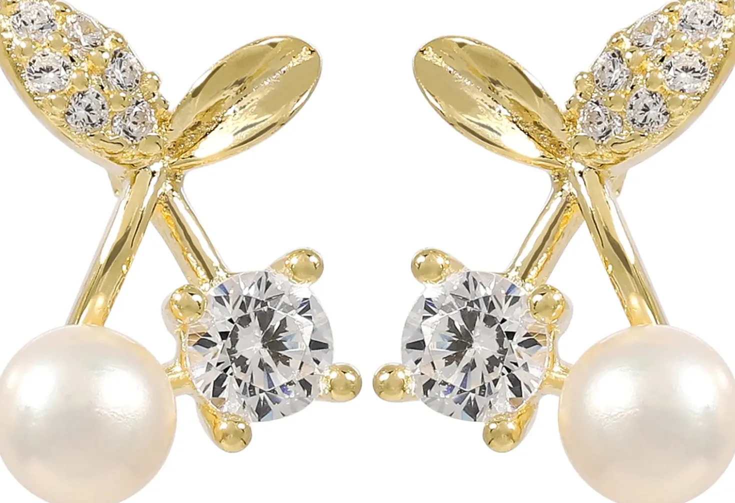 Orecchini a perno - Golden Cherry