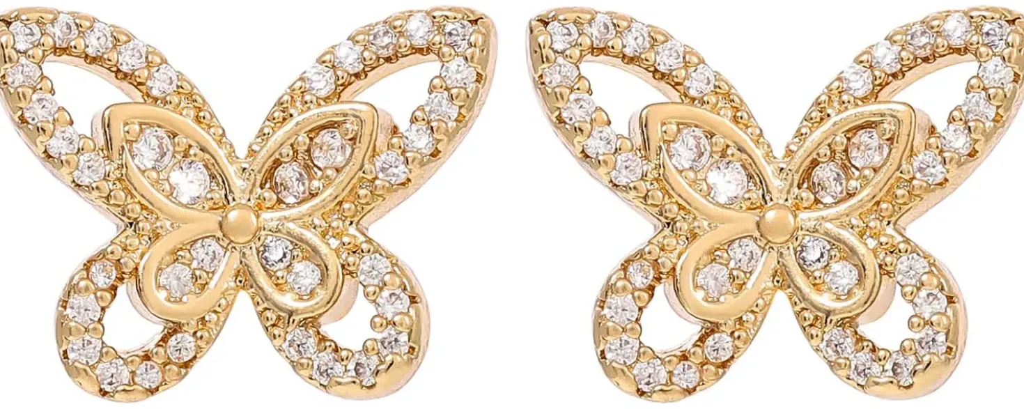 Orecchini a perno - Golden Flutter