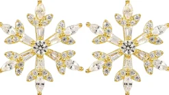 Orecchini a perno - Golden Snowflake
