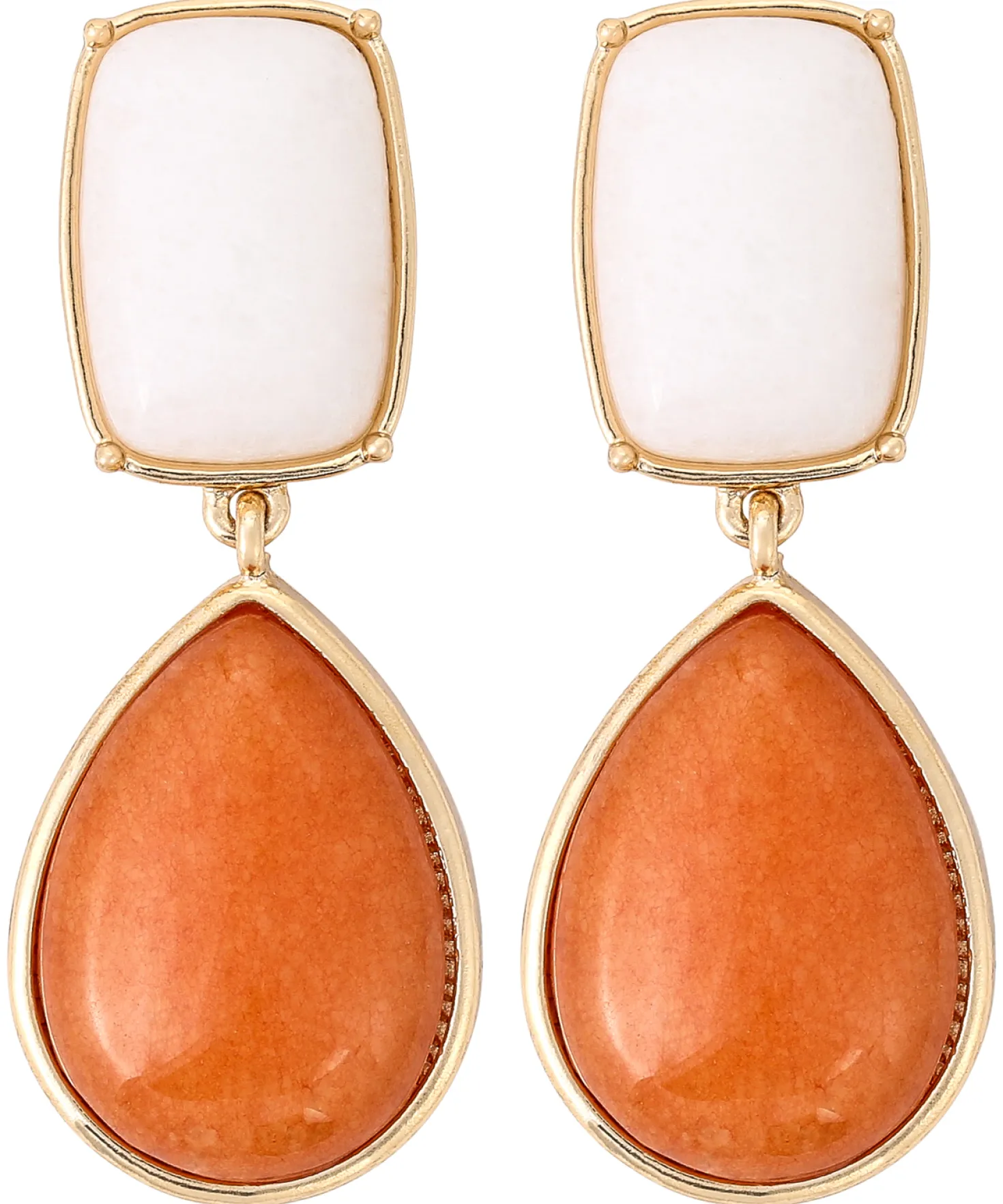 Orecchini a perno - Orange Jade