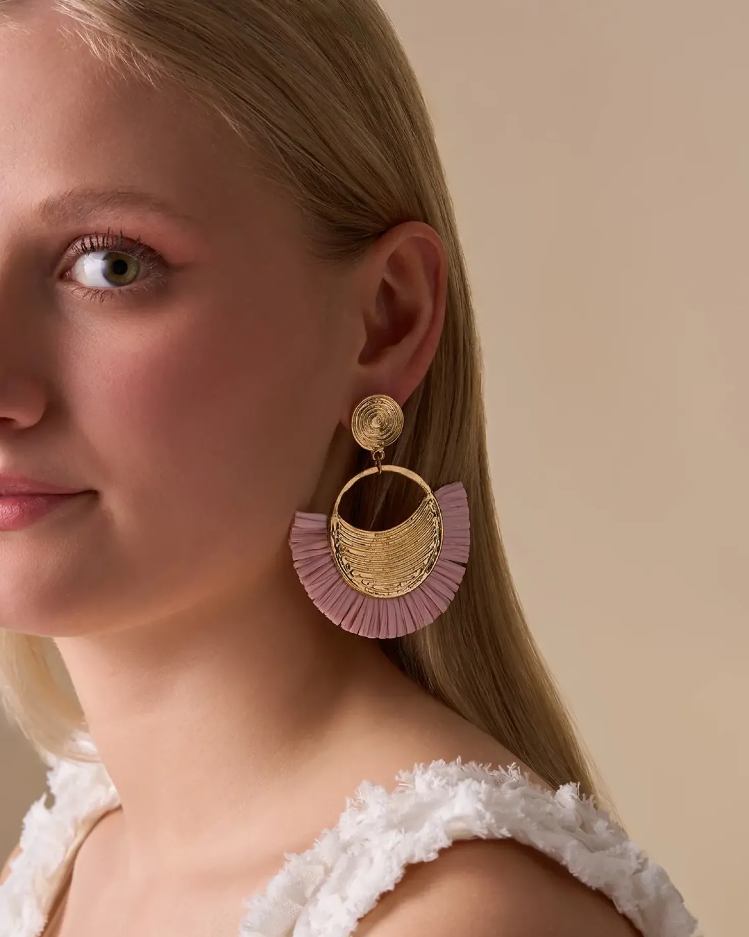 Orecchini a perno - Pink Fan