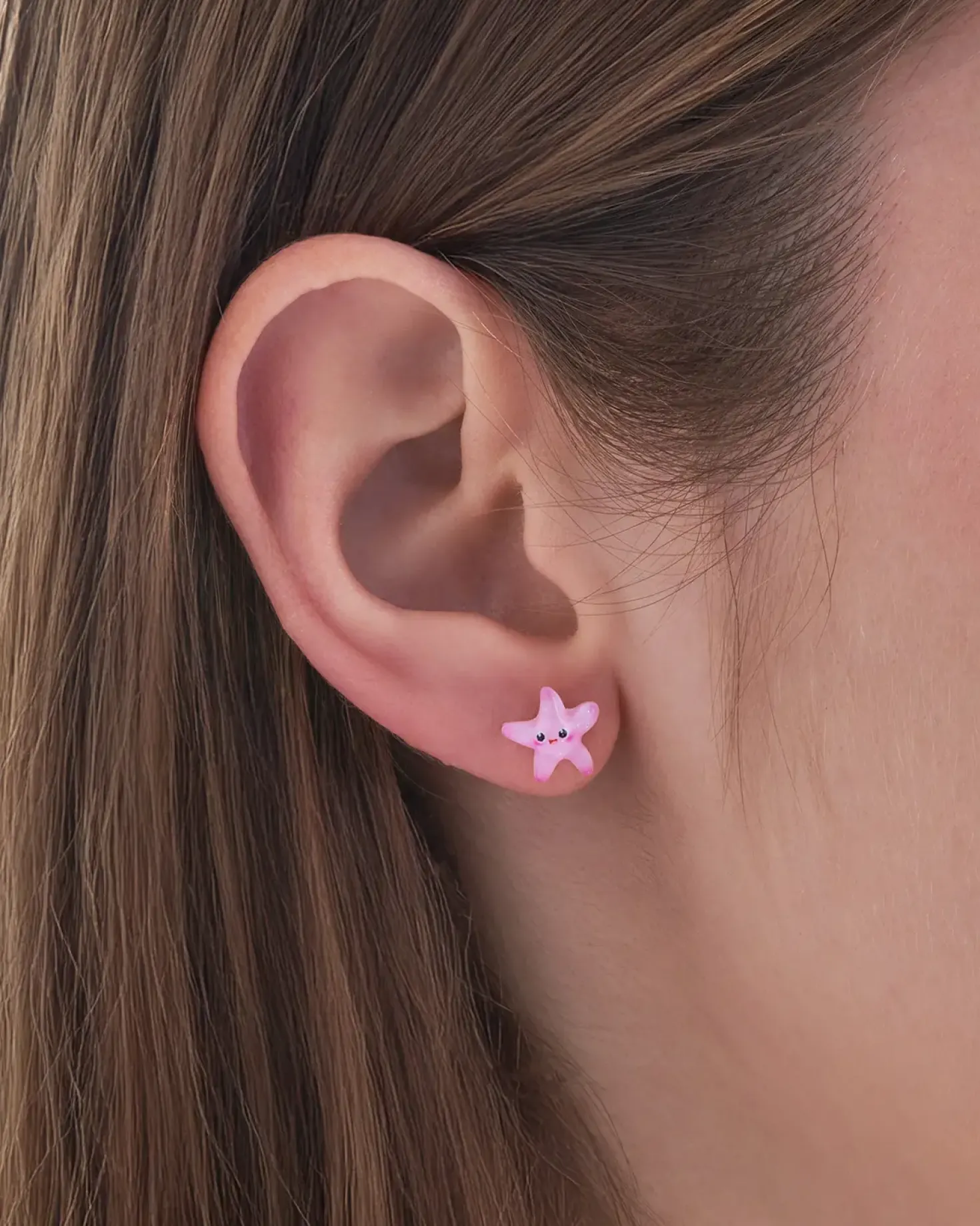 Orecchini a perno - Pink Starfish