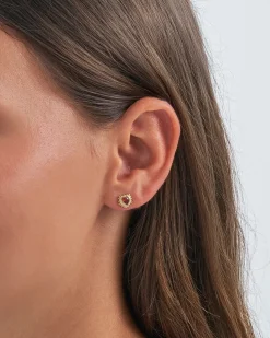 Orecchini a perno - Red Zirconia