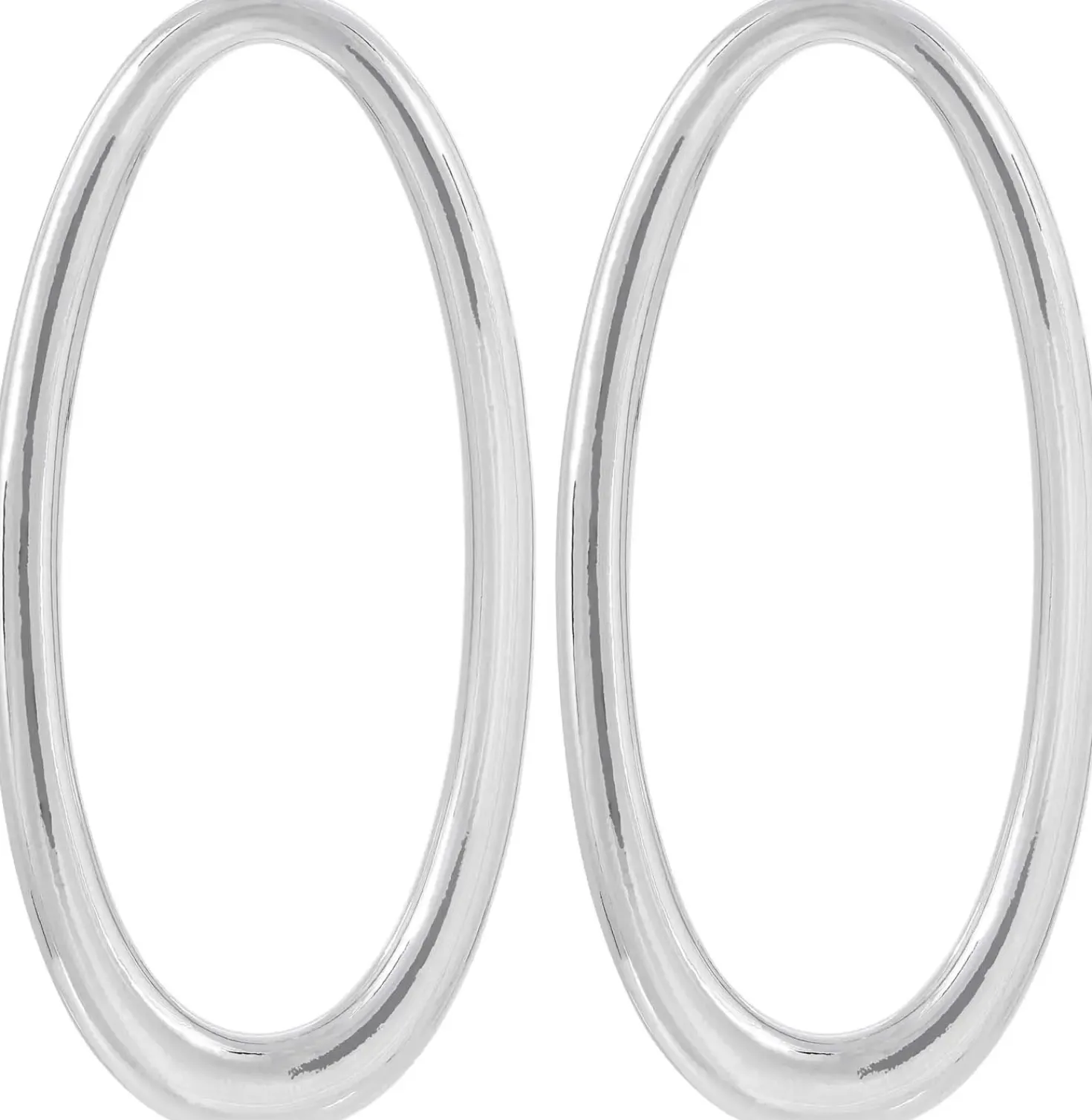 Orecchini a perno - Rhodium Ovals