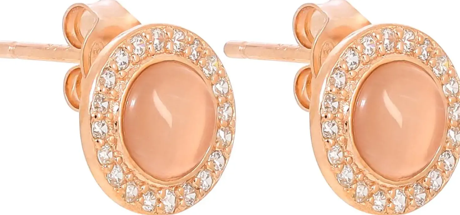 Orecchini a perno - Rose Cateye