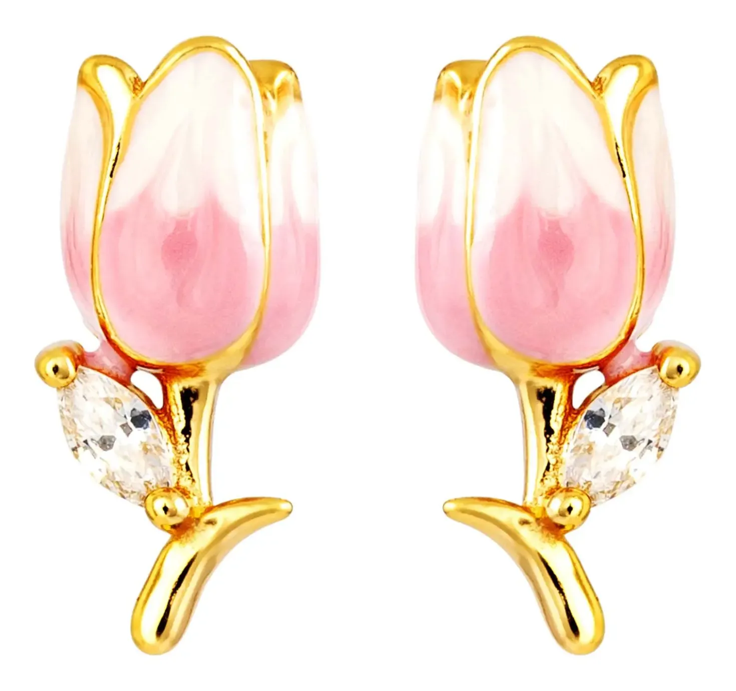 Orecchini a perno - Rosy Tulip