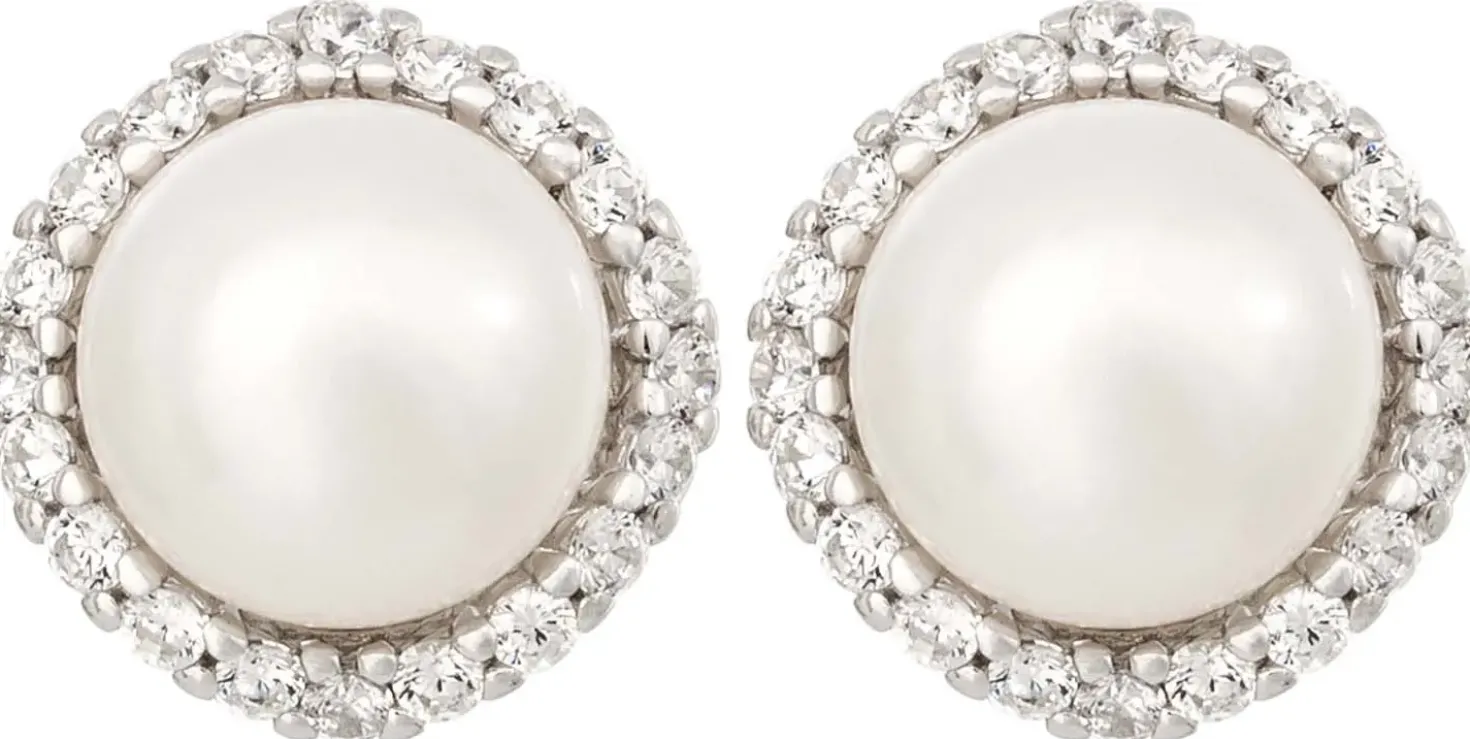 Orecchini a perno - Round Pearls
