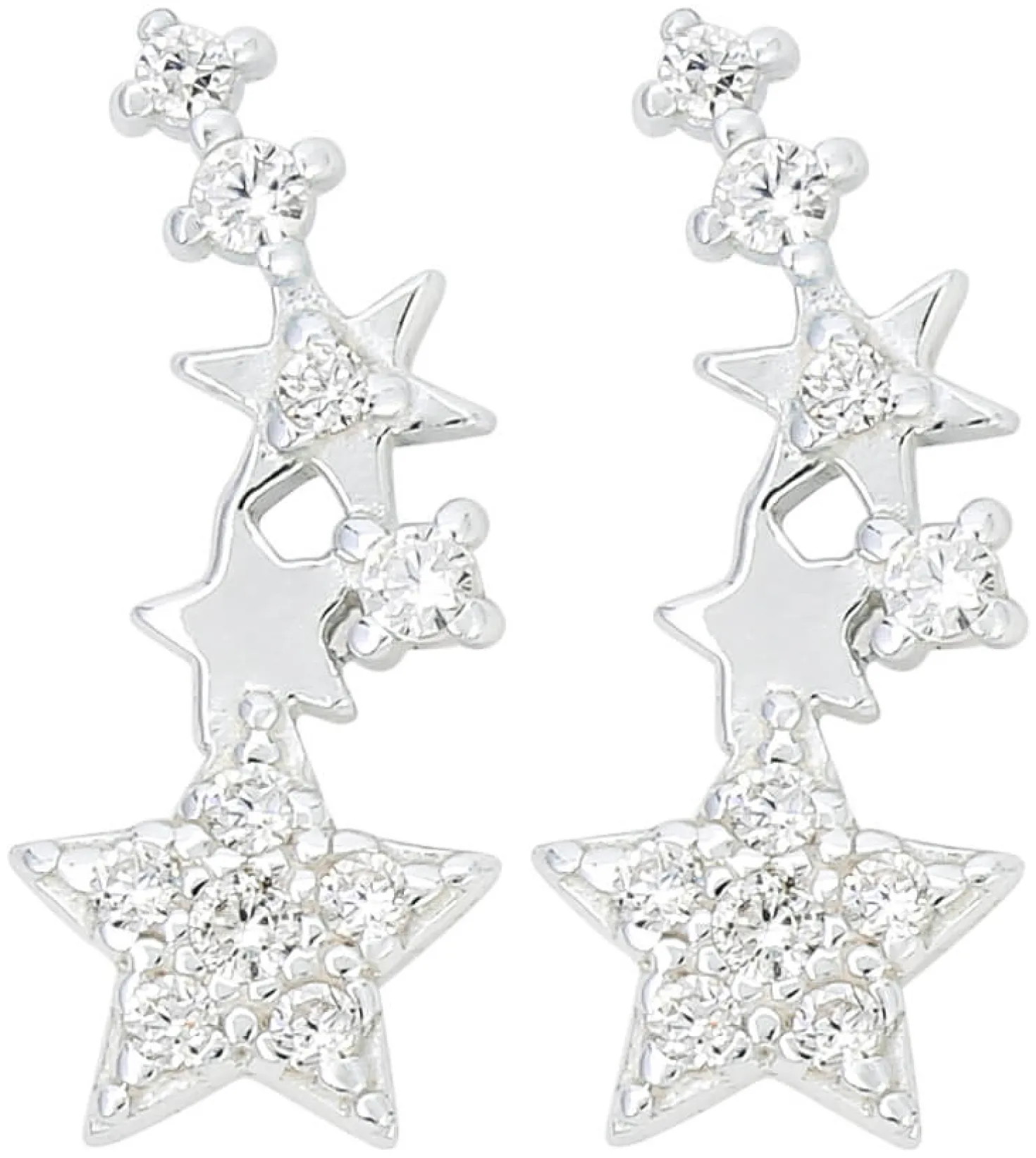 Orecchini a perno - Silver Shooting Star