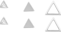 Orecchini a perno - Silver Triangle Trio