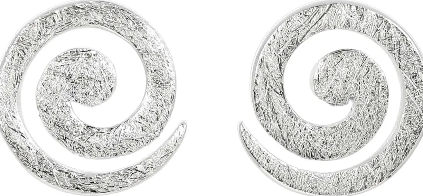 Orecchini a perno - Silvery Spiral