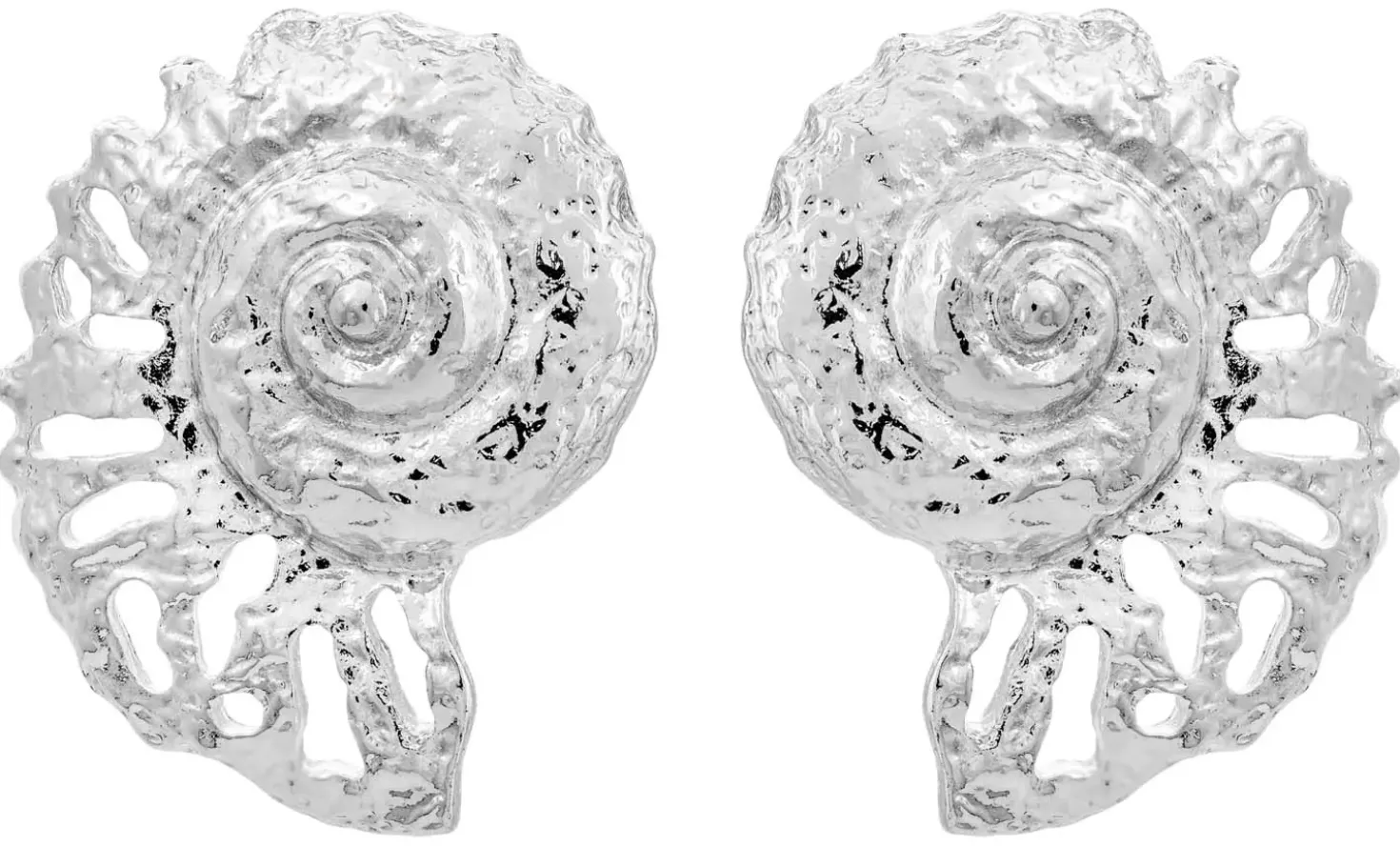 Orecchini a perno - Silver Nautilus