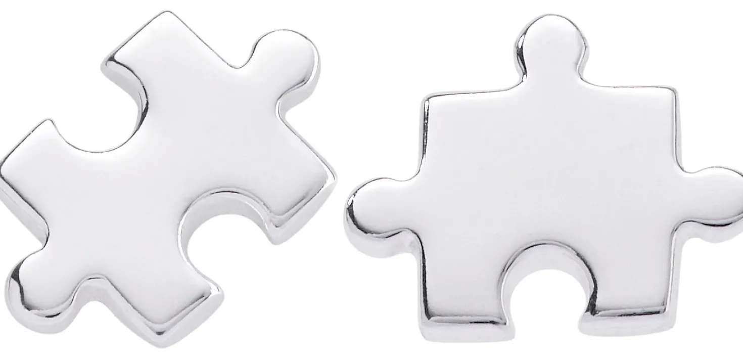 Orecchini a perno - Silver Puzzle