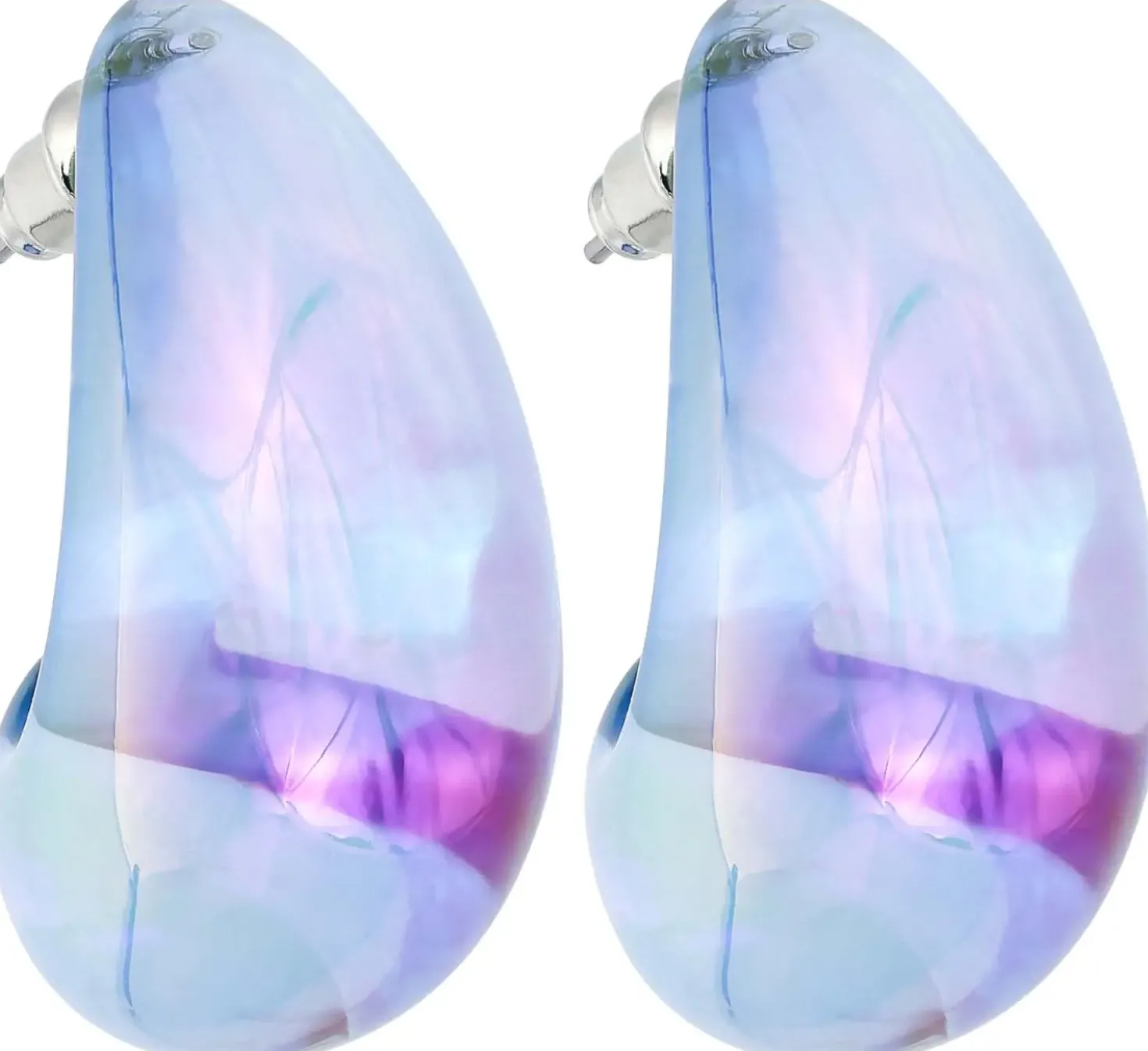 Orecchini a perno - Transparent Blue