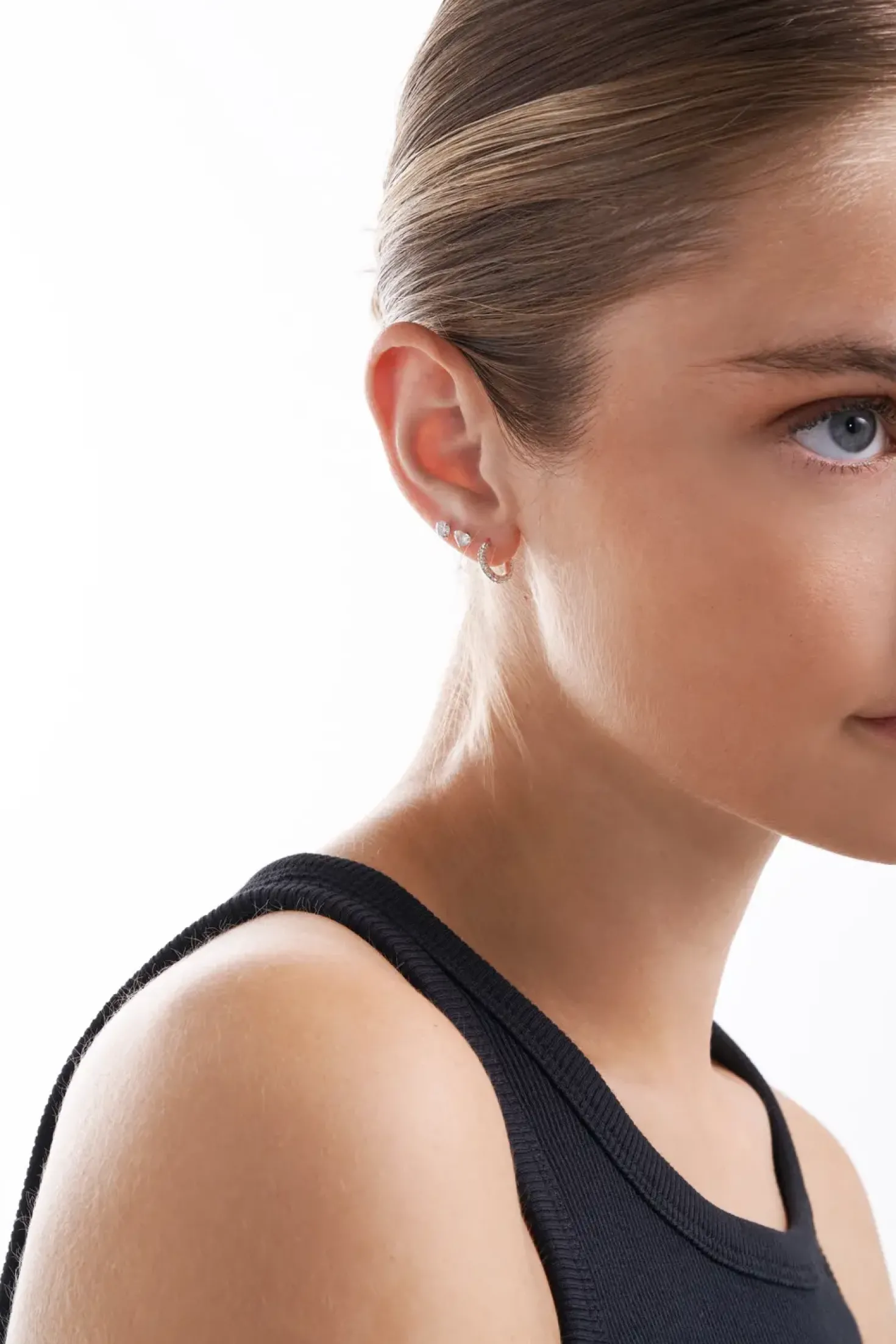 Orecchini a perno - Triple Silver