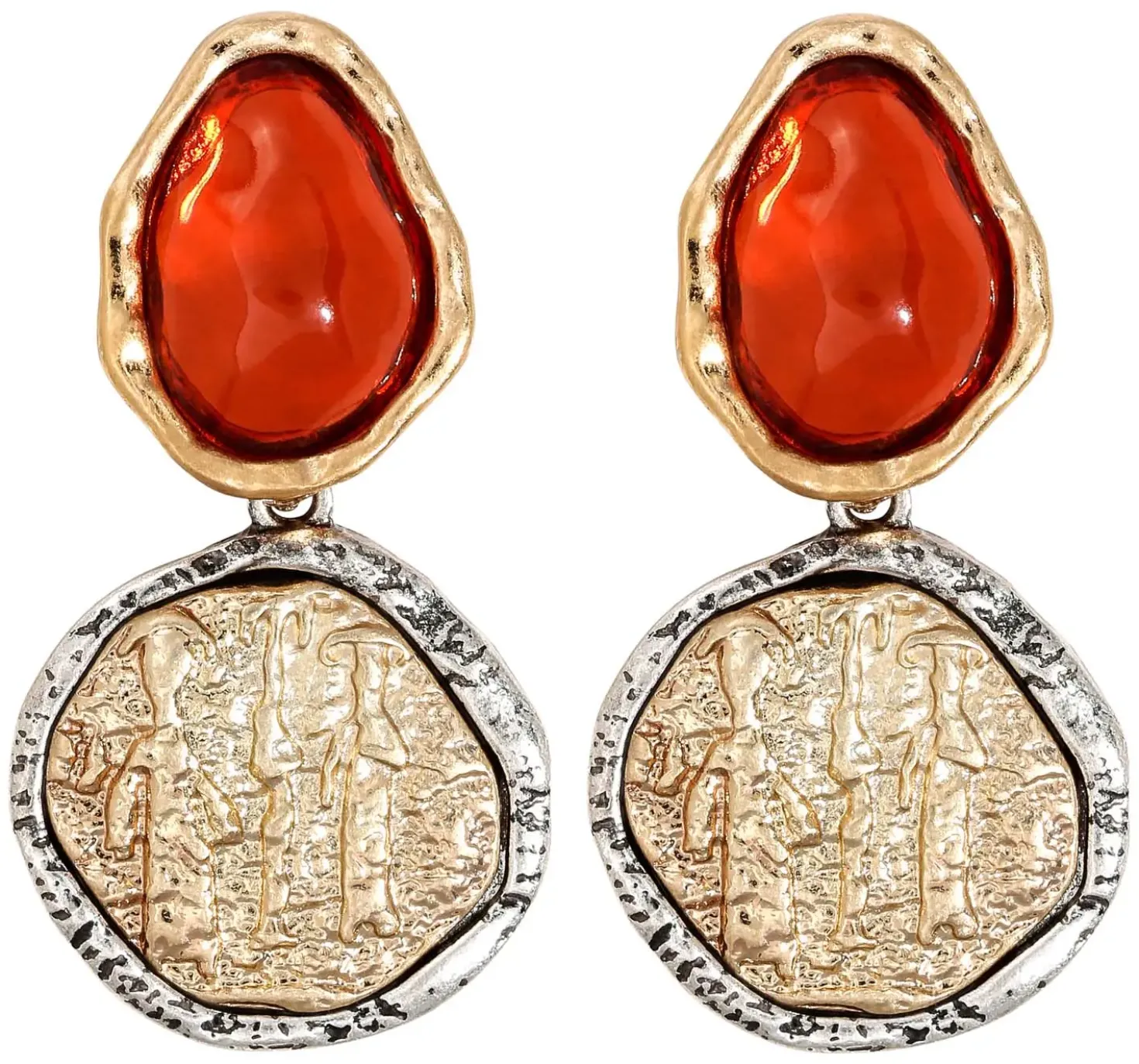 Orecchini a perno - Vintage Orange