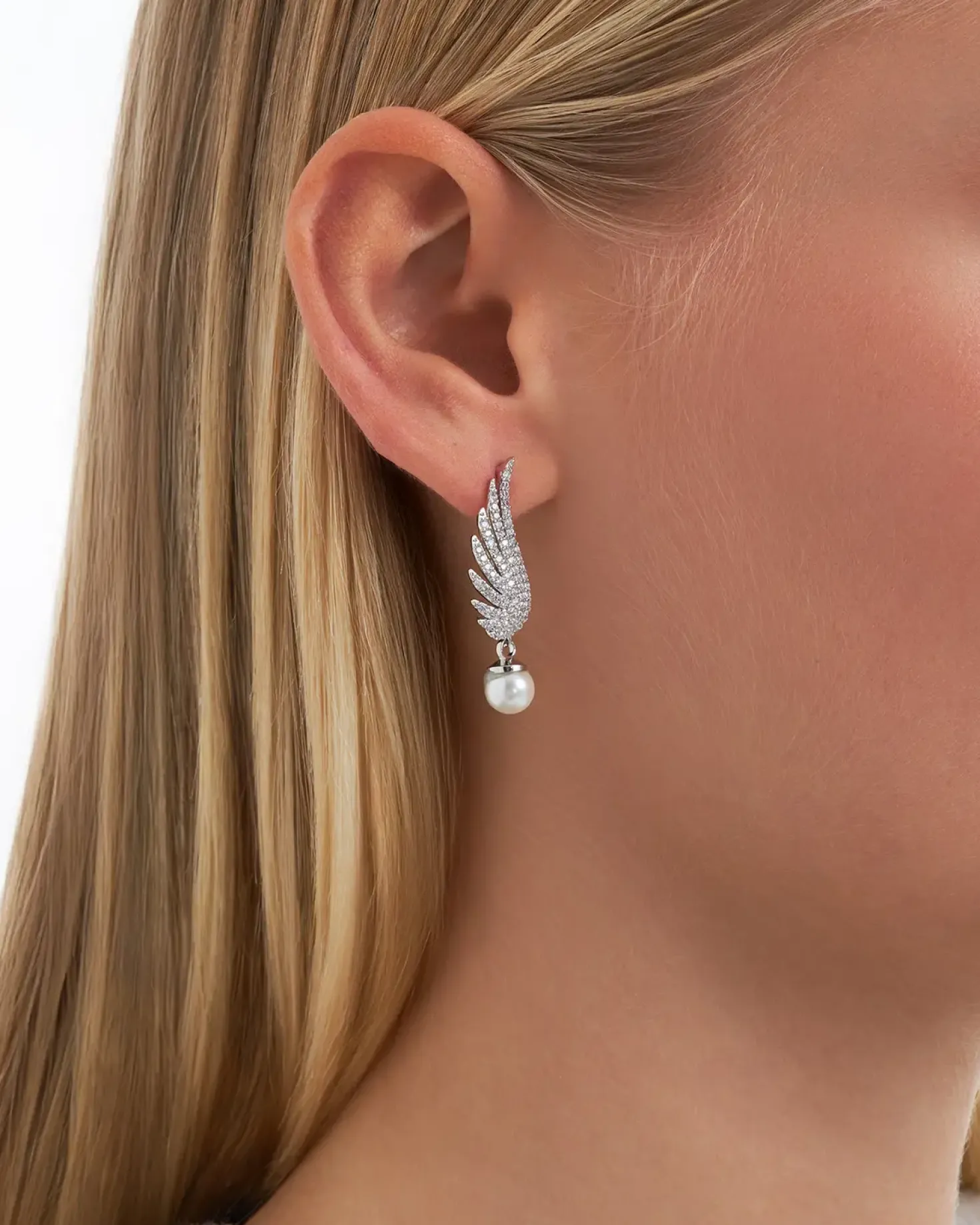 Orecchini a perno - Zirconia Wings