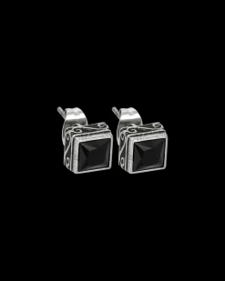 Orecchini a perno da uomo - Black Steel