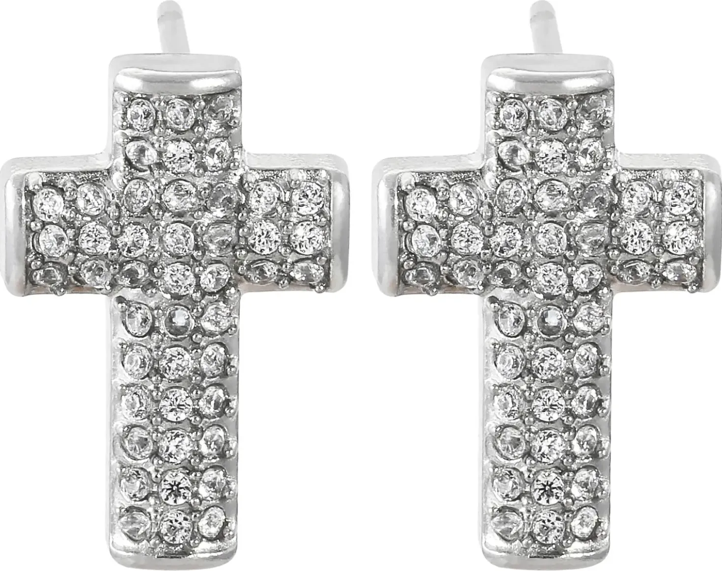Orecchini a perno da uomo - Sparkling Cross