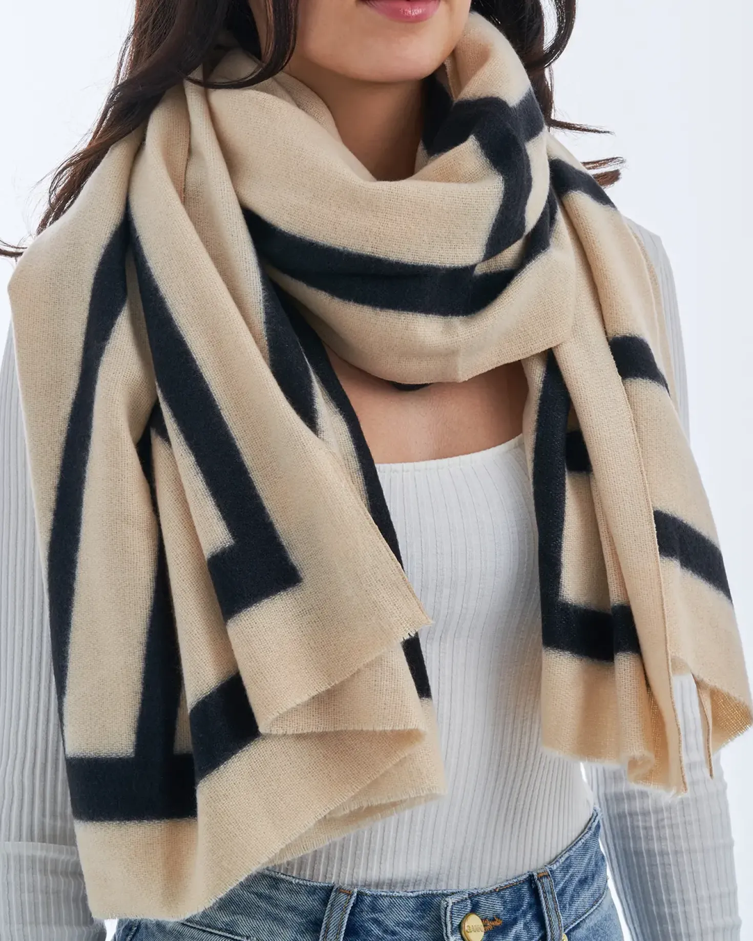 Sciarpa - Geometrical Beige