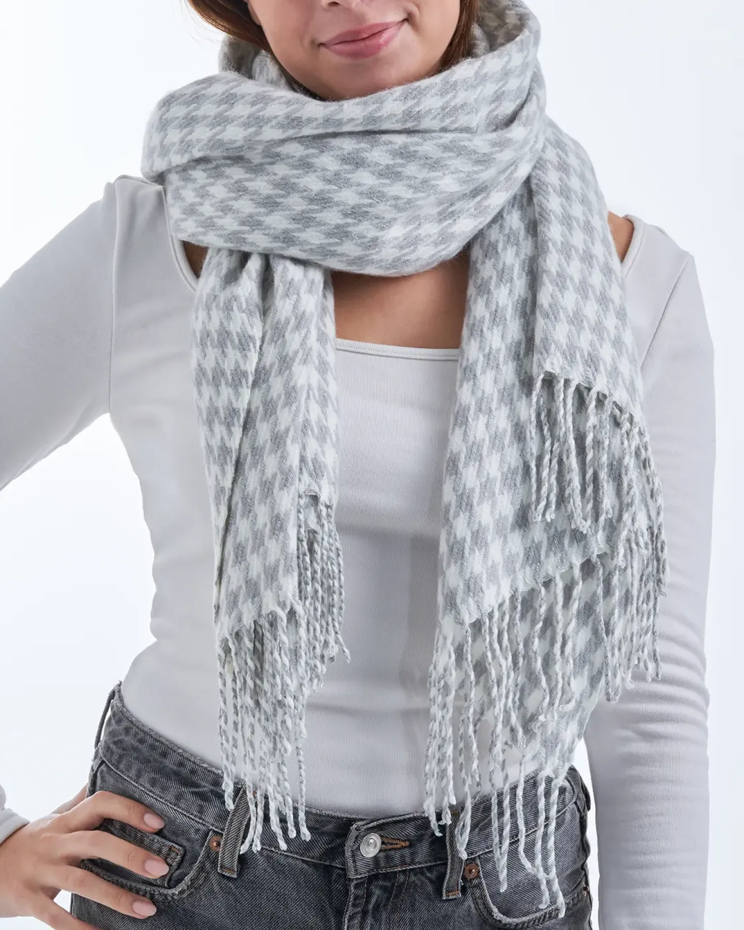 Sciarpa - Grey Houndstooth