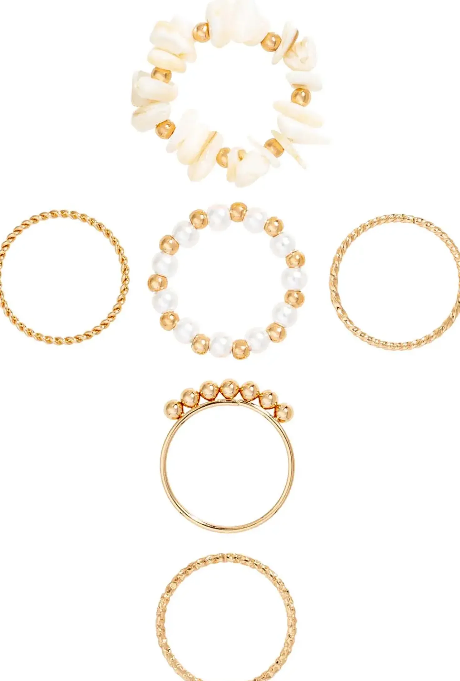 Set di anelli - Golden Shell