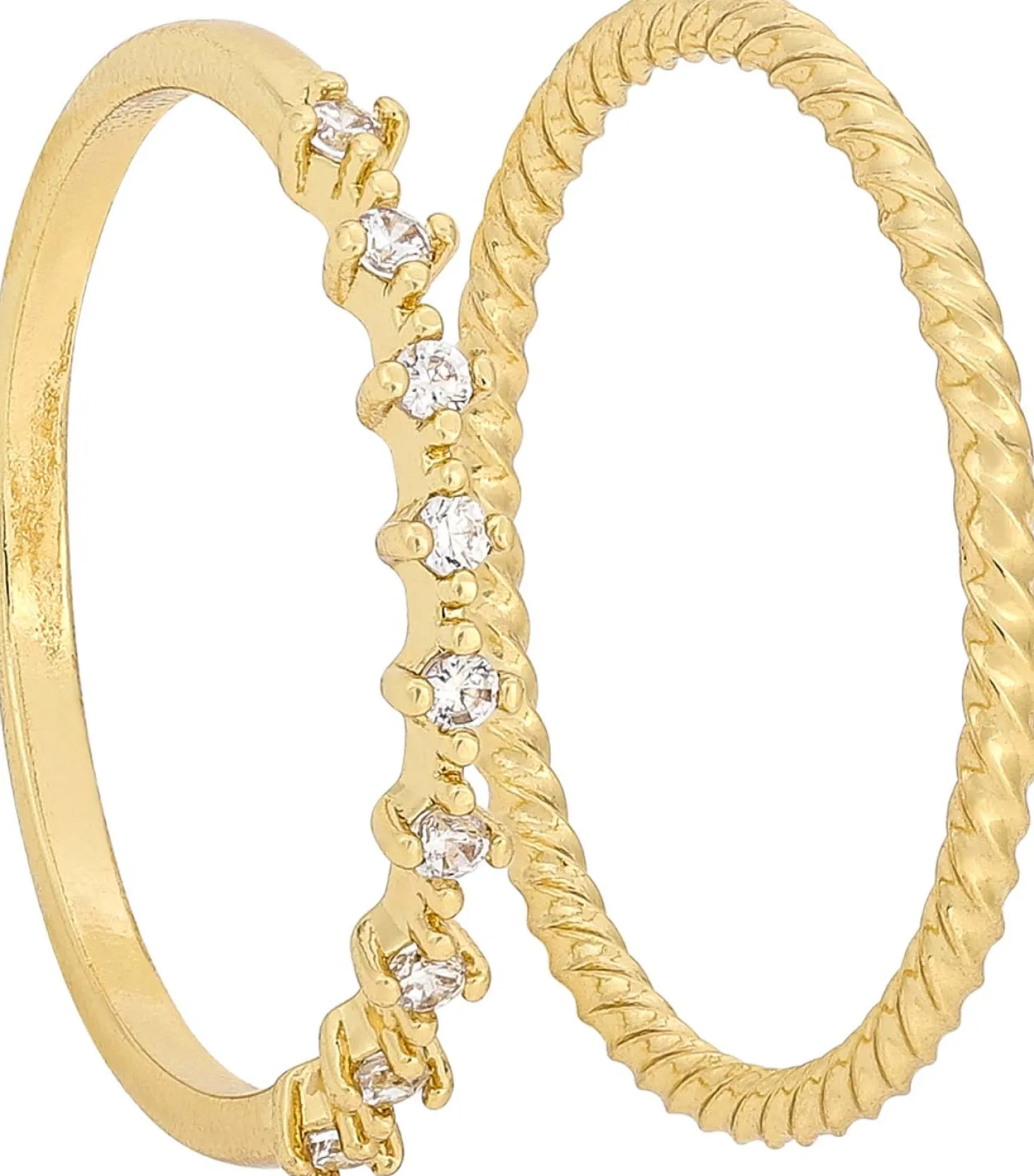 Set di anelli - Golden Zirkonia