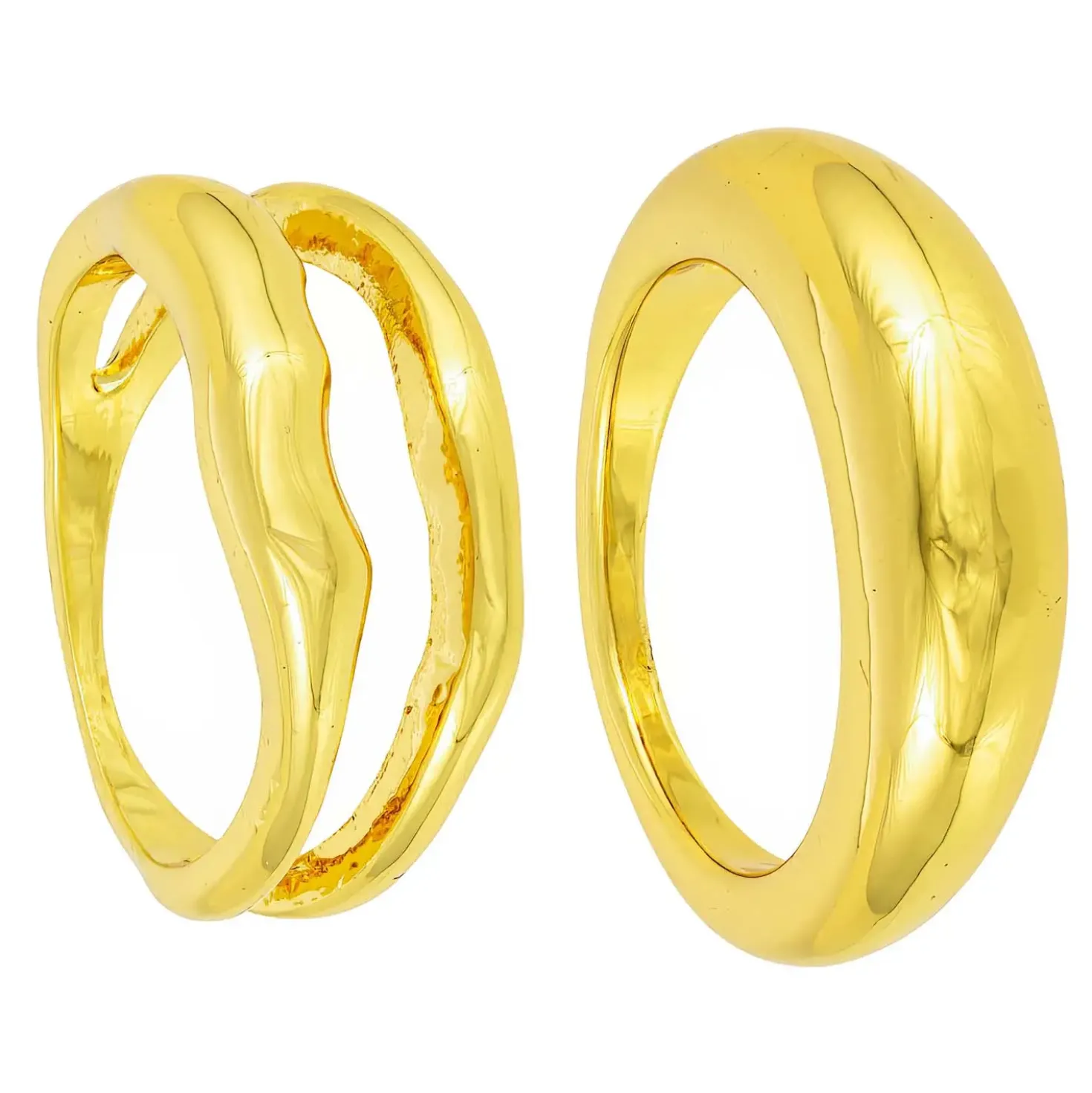 Set di anelli - Hammered Duo