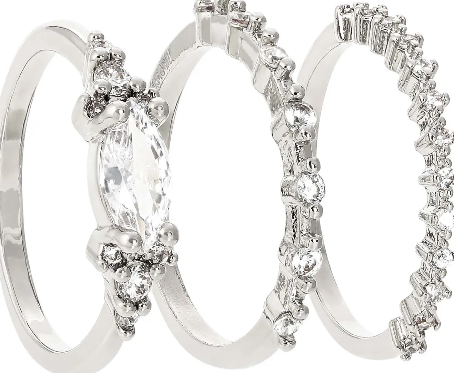 Set di anelli - Sparkling Navette