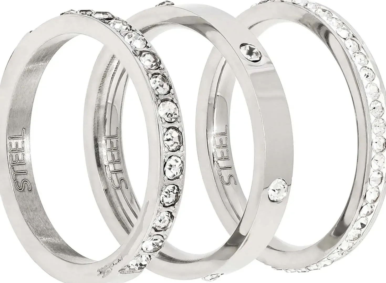 Set di anelli - Steel Trio