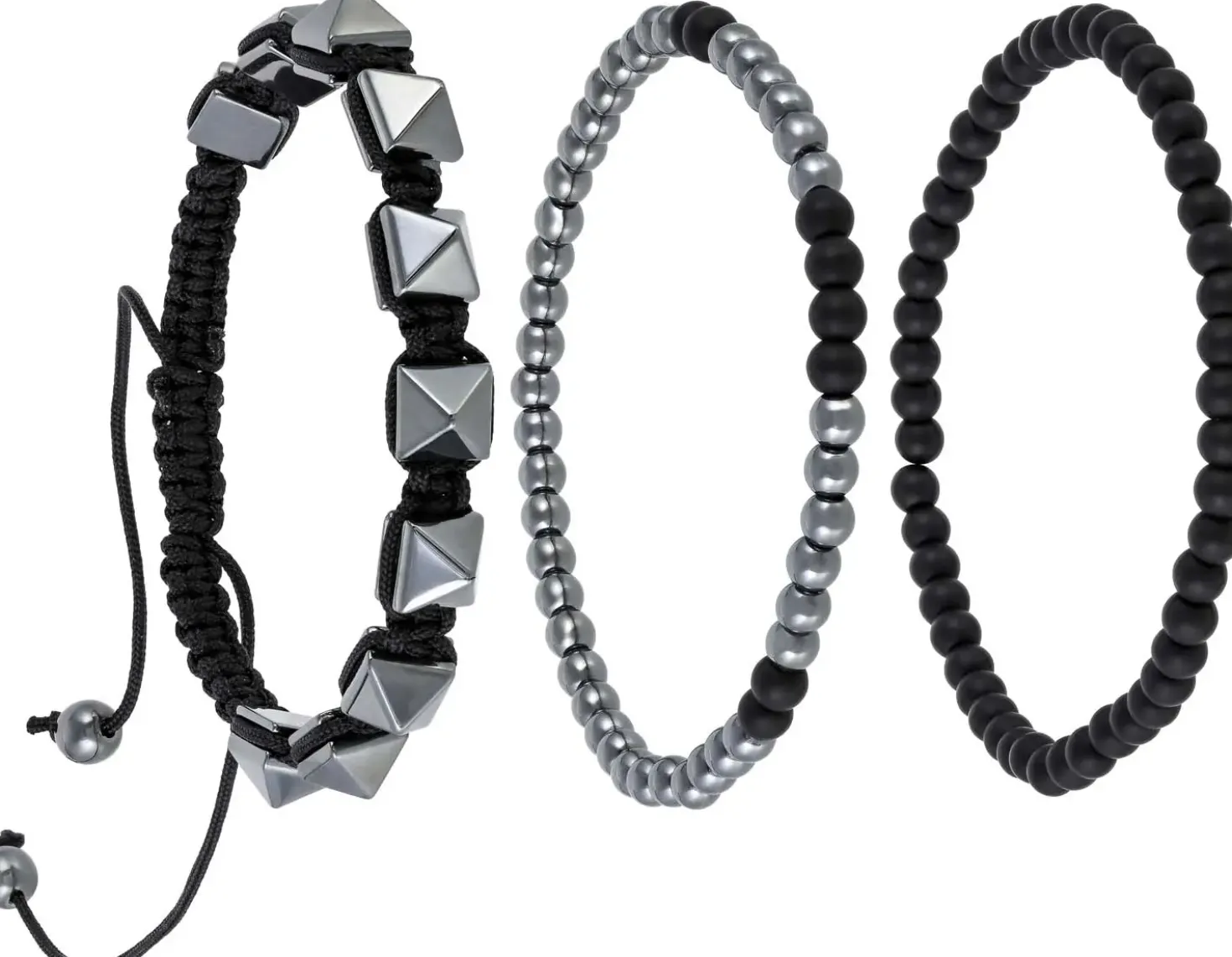 Set di braccialetti da uomo - HematiteTrio