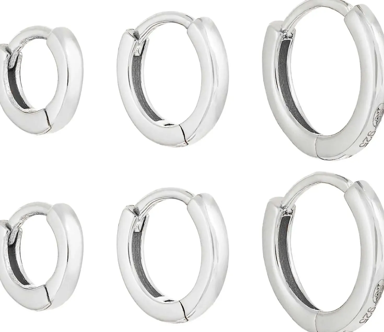 Set di creoli - Slim Silver